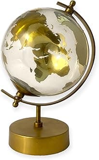 Glass Globe - Beautiful Glass Globe for Home Decor and Gifting. Shiny Gold Finish and Gold Plating.