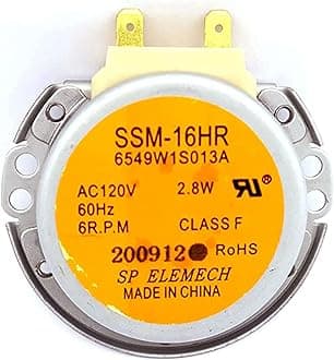 [6549W1S013K Motor OEM Mania] 6549W1S013K (=K is an Upgraded Version of 6549W1S013A) New OEM LG Microwave Turntable Motor Replacement Part 120V 6 RPM 2.8W Plastic 3/8" Half Moon Shaft (D Shaped)