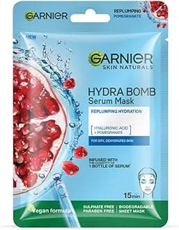 Skin Naturals, Serum Mask, Hydrating & Soothing, Hydra Bomb Pomegranate Mask, 1 pc, 28g