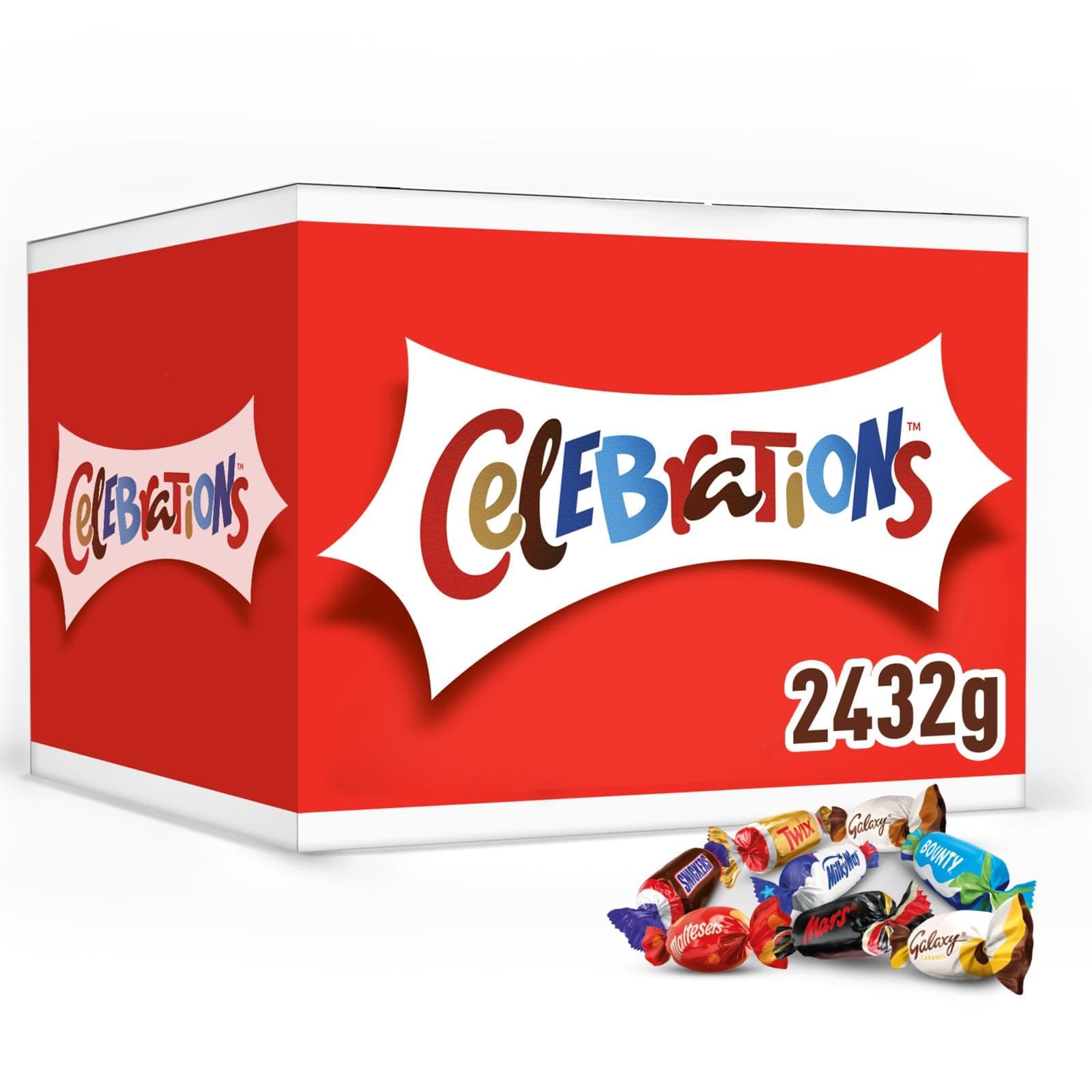 Celebrations Chocolate Bulk Box 2.4kg – Assorted Mini Chocolate Bars Multipack with Mars, Twix, Snickers, Bounty, Galaxy & More, Chocolate Gift Box, Sharing Chocolate, Snacks & Hamper Filler