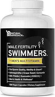 Swimmers | Fertility Support for Men | Optimal Sperm Count & Motility | Male Fertility Blend & Prenatal + Multivitamin to Support Healthy Conception | Premium Men's Health Supplement | 120 Capsules