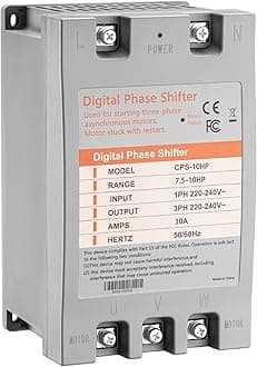 LGIB Single Phase to 3 Phase Converter，10HP 220V 3 Phase Converter，220V-240V Input/Output Digital Phase Shift for 10HP Motor