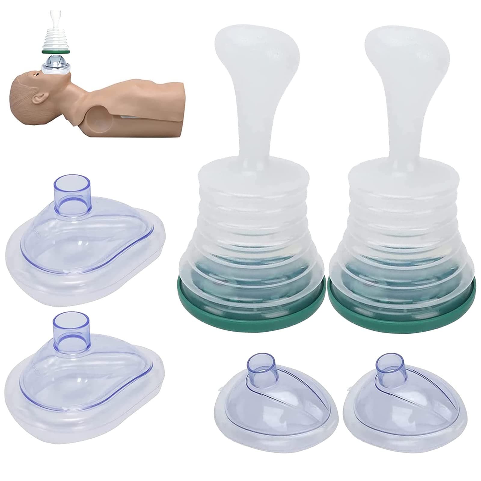 Apcvm6Pcs Choking Rescue Device Choking First Aid Choking Emergency Device Dechoker Anti Choking Device for Kids and Adults 2 Air Compressor, 2 Child Mask, 2 Adult Mask