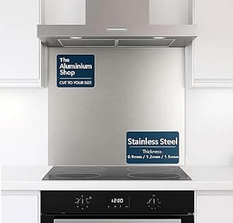 Stainless Steel Brushed Kitchen Splashback 1.2mm Thick Cooker Hob Wall – Multiple Size Options (650mm x 650mm) [Energy Class A+++]