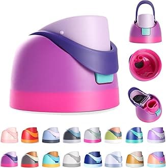Ruzkq Replacement Lid for Owala Freesip, Compatible with Owala Cup 16oz 24oz 32oz 40oz, One Button Water Bottle Top Lid Replacement Accessory, Leakproof, BPA-Free (Purple Pink)