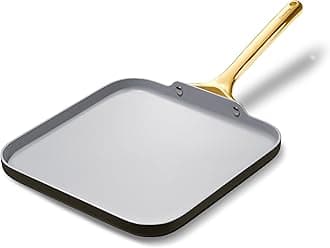 Square Griddle Pan - 11” Square Pan - Non-Stick Ceramic Coated - Non Toxic, PTFE & PFOA Free - Oven Safe & Compatible with All Stovetops - Black