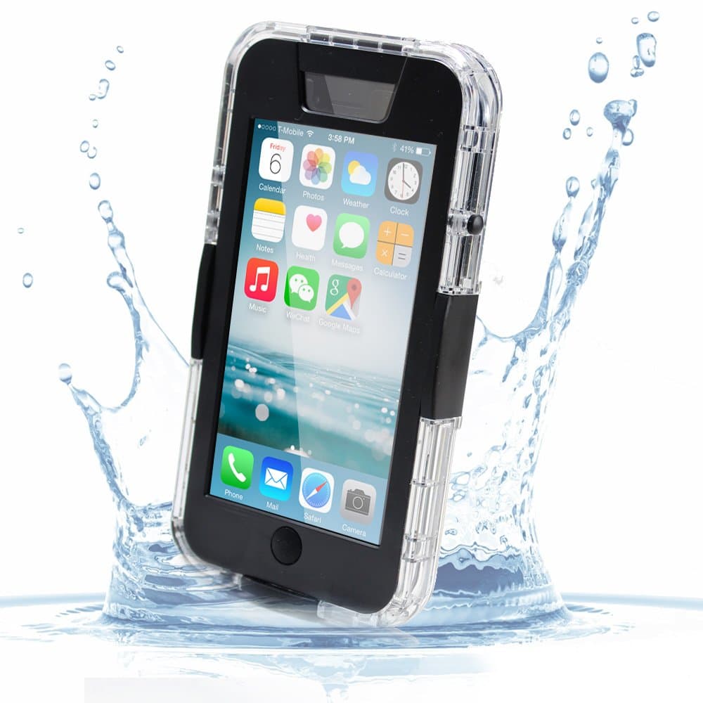 TRILLE Ultimate iPhone 6 Waterproof Case for Apple iPhone 6/6s (4.7-Inch)- Clear / Black - Retail Packaging