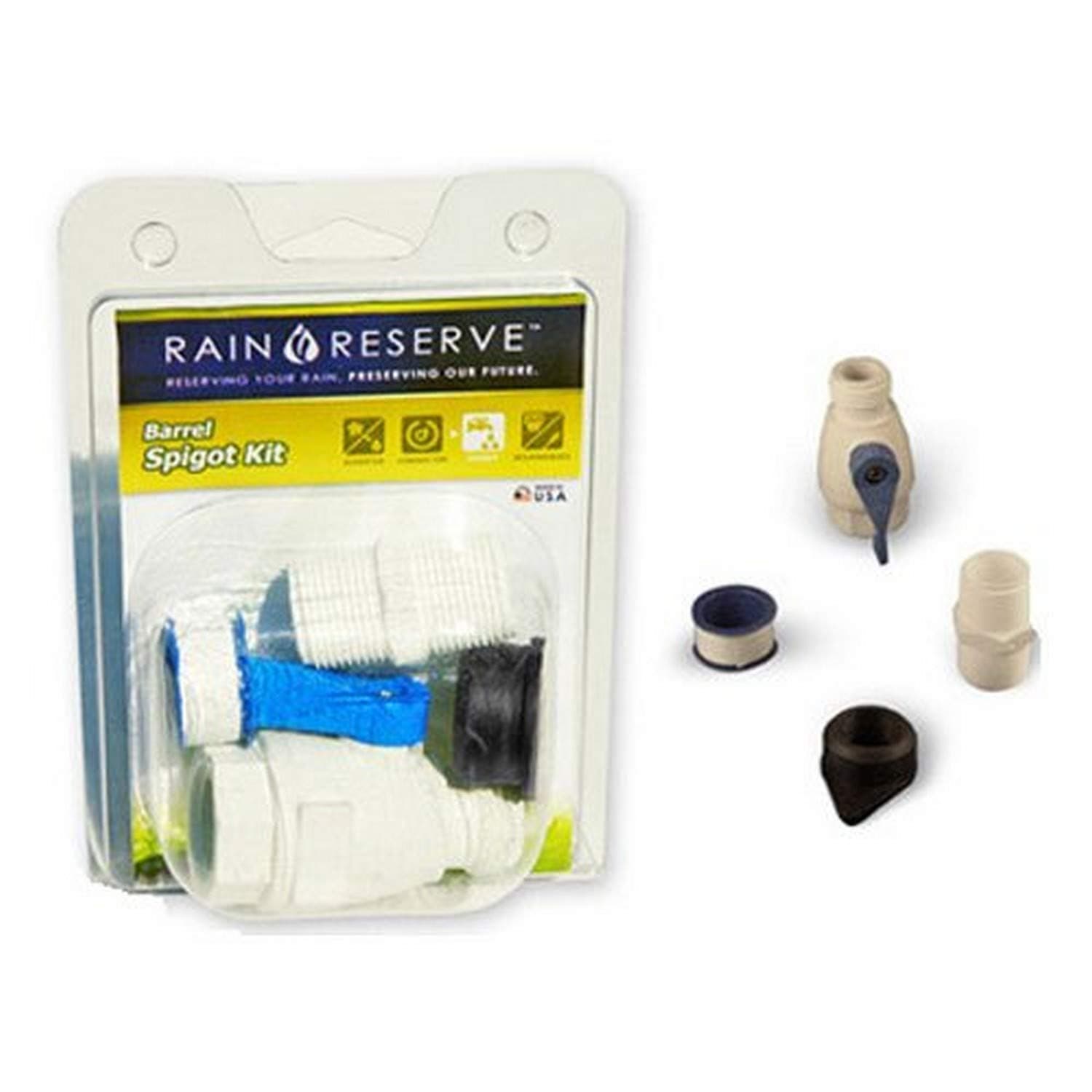 Rain Reserve2012314 Rain Barrel Spigot Pack,White