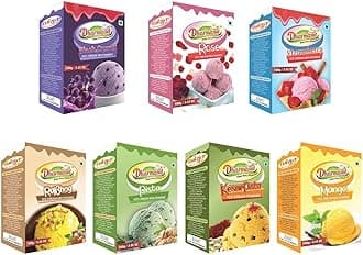 Black currant + Rose + Strawberry + Rajbhog + Pista + Kesar Pista + Mango Ice cream powder (100g*7) | 700g