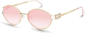 Retro Oval Sunglasses for Women Men Small 90s Sun Glasses Trendy Gold Frame Round Shades Cute Designer Sunnies