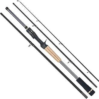 Travel Fishing Rods, 4 Piece Fishing Pole,Surf Casting/Spinning Rod,Ultralight Fishing Baitcasting Rod 7ft for Saltwater Trout, Bass, Walleye, Pike