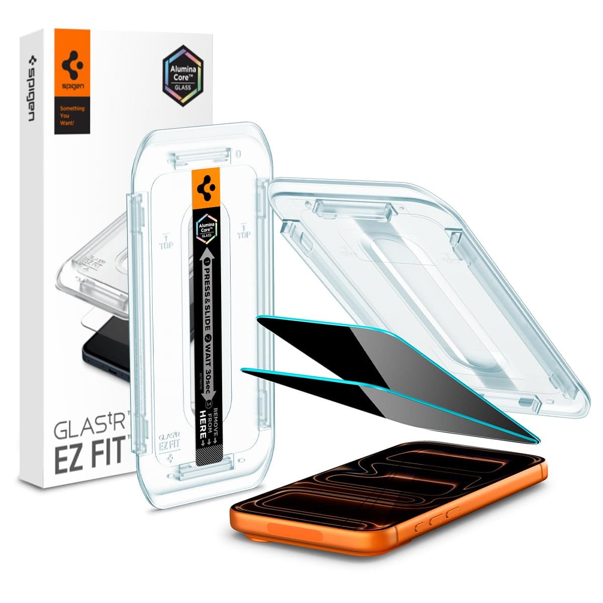 Spigen EZ Fit Privacy Tempered Glass Screen Protector Guard For iPhone 17 Pro Max / 16 Pro Max [2 Pack]
