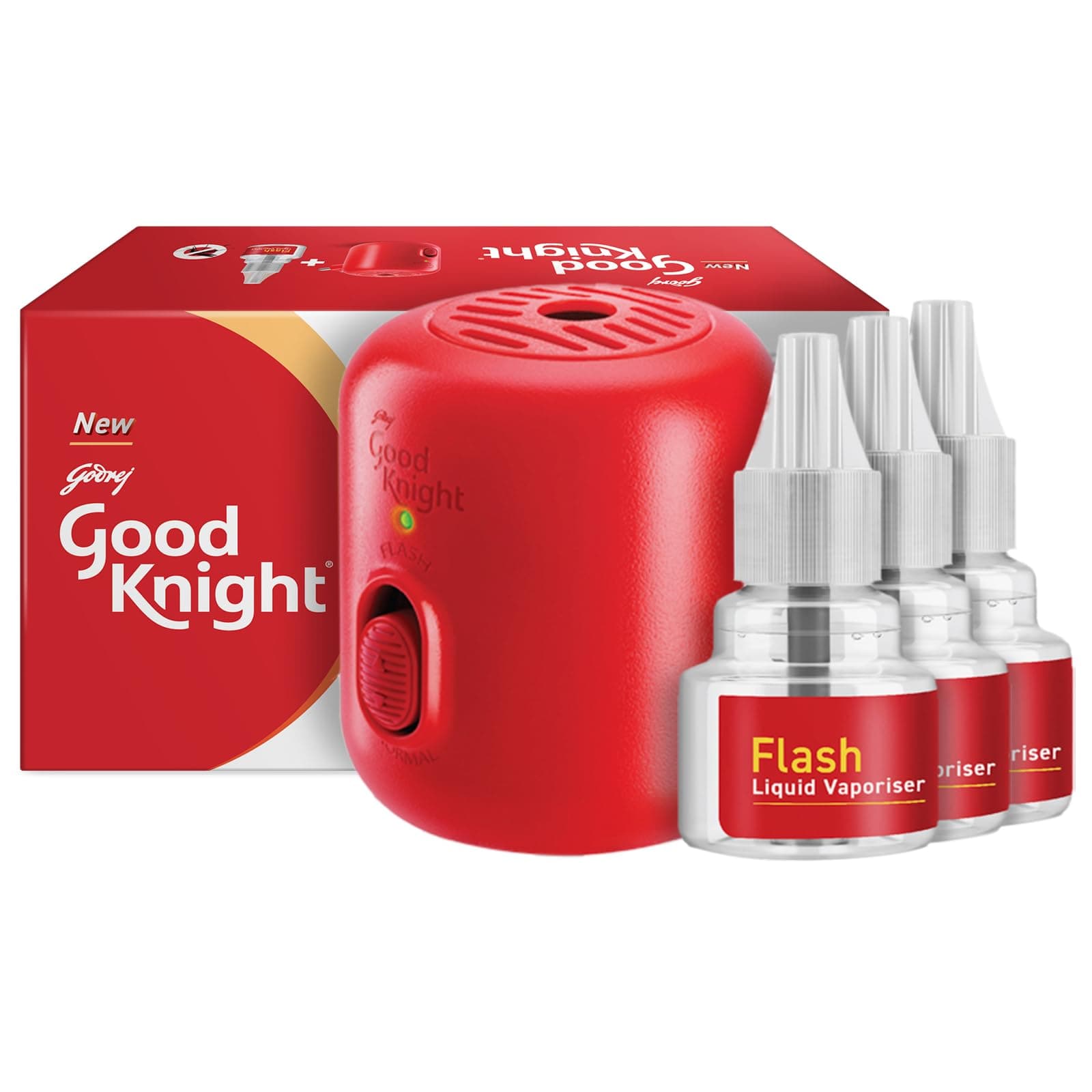 Gold Flash Mosquito Repellent Combo Pack (Machine + 3 Refills), 4Pcs