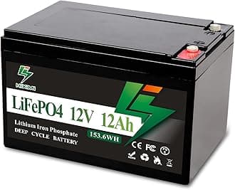 Lithium battery 12V 12Ah LiFePO4 rechargeable lithium iron phosphate rechargeable battery, with 10A BMS, suitable for ups small fish finder alarm system security camera.