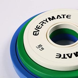 EVERYMATE Change Weight Plates 1.25LB 2.5LB 5LB Set Fractional Plate Olympic Bumper Plates for Cross Training Bumper Weight Plates Steel Insert Strength Training Weight Plates
