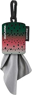 SPUDZ Classic Microfiber Lens Cleaner – Clip-On Pouch, Washable – for Binoculars, Scopes, Glasses, Screens | Mountain Rainbow, 6 x 6 Inch