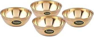 Kanshita's Rasoiware Brass Katori | Small Bowl/Katori 75 ml - 7 cm, Set of 4