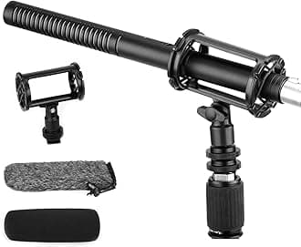 XLR Microphone BY-BM6060 Super-Cardioid Shotgun Condenser Microphone with 24 48V Phantom Power for Camera Film Interview ENG/EFP Outdoor Recording