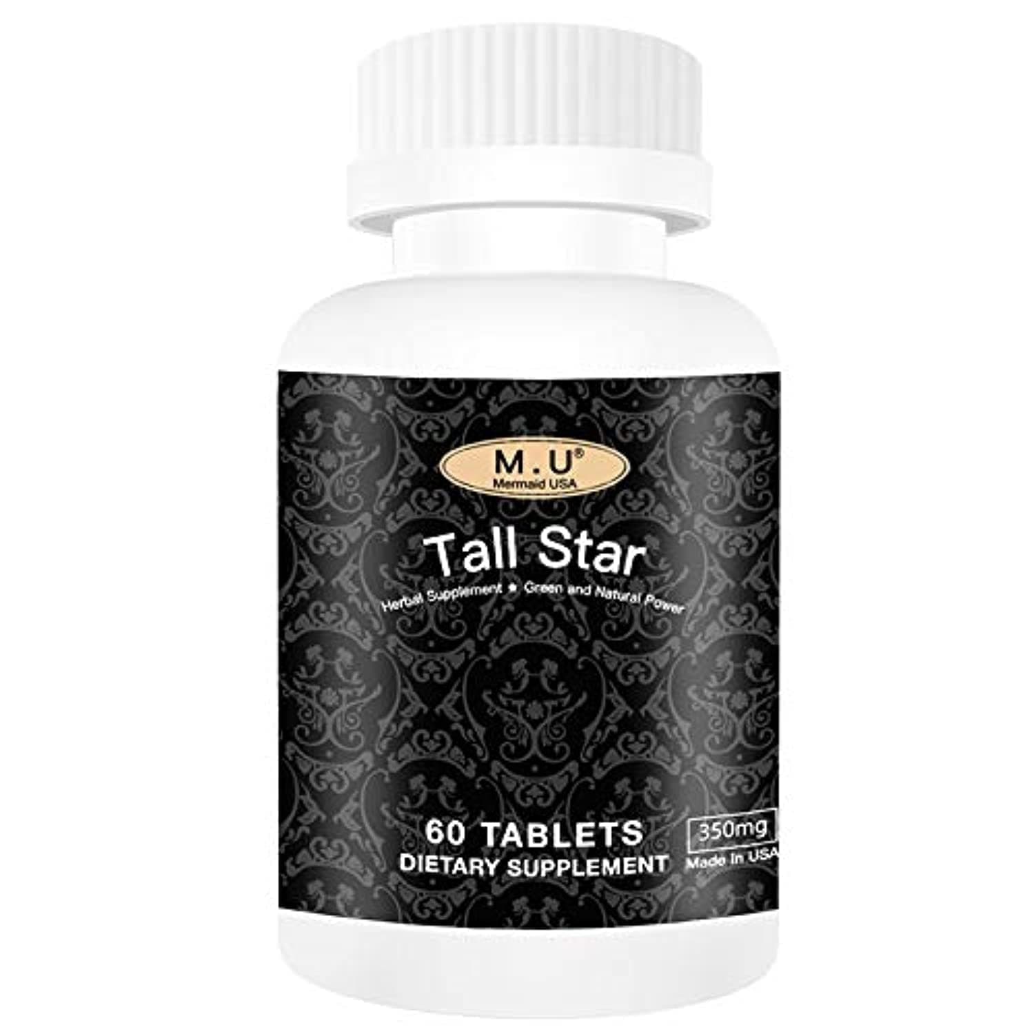 Tall Star - Best Height Support Star- Magic Growth Development Bone Capsules Maximizer for Teens Kids Adults Health Pills Gummies Support Supplement- Non GMO M.U Mermaid USA Natural and Pure Herb