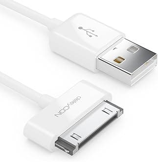 deleyCON 2m 30-Pin USB Cable - Dock Connector Sync- Charging- & Data Cable - Compatible with IPhone 4s 4 3Gs 3G IPad IPod - White