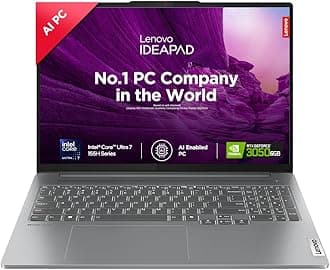 - Lenovo IdeaPad Pro 5 Intel Core Ultra 7 155H Built-in AI 16" (40.6cm) 2K OLED 400Nits 120Hz Laptop (16GB/1TB SSD/NVIDIA RTX 3050 6GB/Win11/MSO 21/FHD+IR Camera/1Yr ADP Free/Grey/1.9Kg), 83D4002NIN