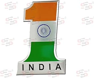 S2S India NO.1 Flag 3D Metal Car Emblems Sticker Pack of 1