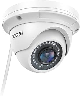 ZOSI 5MP Add-on POE IP Camera H.265+ Outdoor Indoor Dome Camera with Night Vision ONLY Work POE Surveillance Camera System and NVR (Model: ZR16DK, ZR08EN, ZR08DN, ZR08PN)