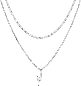 PAVOI14K Gold Plated Layering Necklaces | Stylish Minimalist Design Pendant Necklaces | Butterfly, Heart, Lock, Evil Eye, Coin, Lightning Bolt, Circle, Cross Pendants for Women