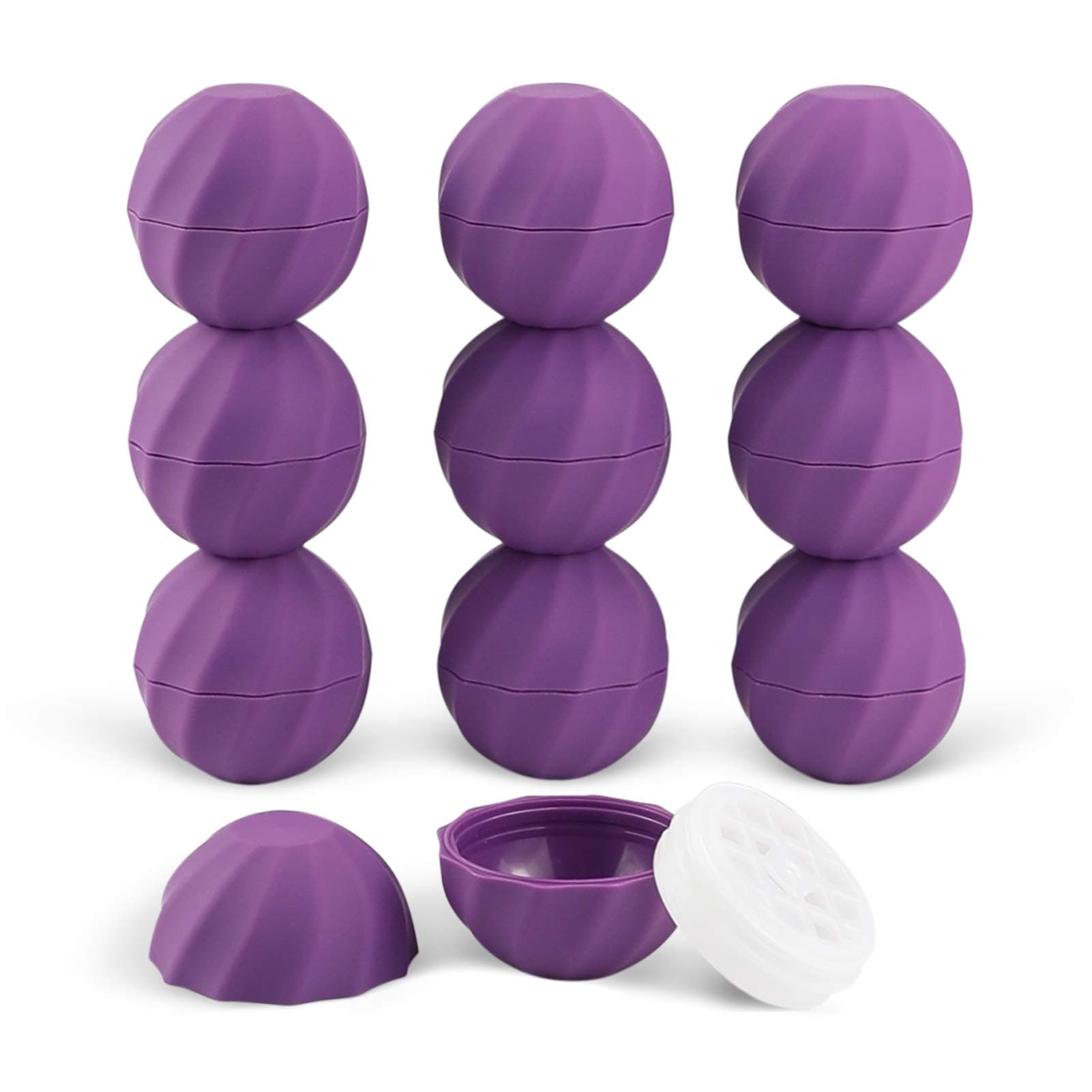 longway 0.24Oz (7ml) Empty Lip Balm Sphere Containers | Screw Cap Lipstick Tubes/Chapstick Tubes/Chapstick Holder for Lip Gloss & BPA FREE (Pack of 10, Purple)