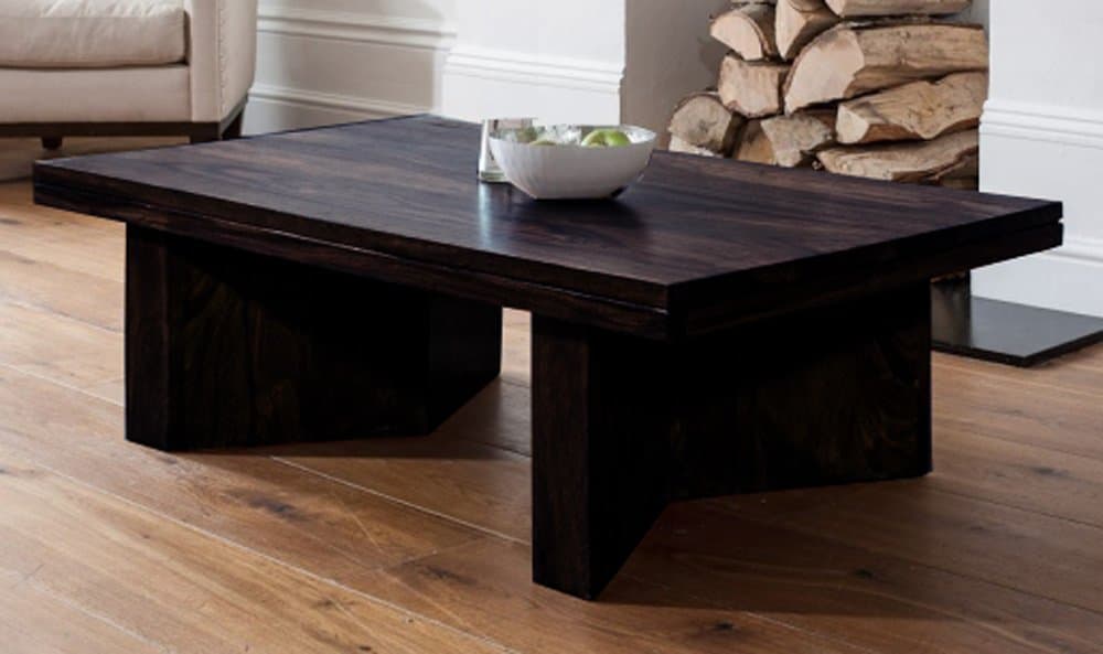 Daintree TimberTaste Mary Solid Wood Coffee Table (Dark Walnut Finish)