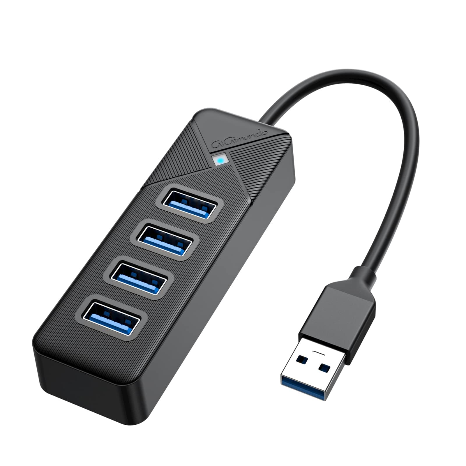 GiGimundo USB Hub 4 Ports, Multiple USB 3.0 Hub 5Gbps High-Speed Data Transfer, USB Extender Hub, USB Splitter for Laptop, Mac/MacBook Air/Pro, PS5(0.49ft/0.15m USB-A)