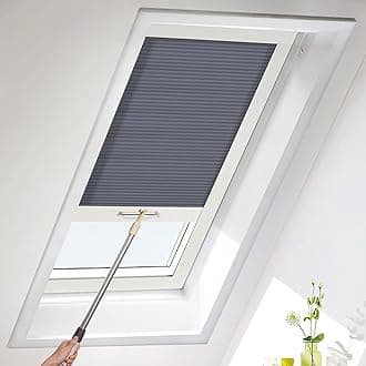 MiLin Skylight Shades, Skylight Blinds, Cordless Cellular Shades, Window Blinds Suitable for Roof Inclined Plane Room Windows - Custom Cut to Size, Light Filtering Shale