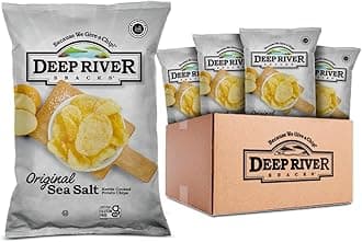 Deep River Snacks Genuine Sea Salt Potato Chips GMO Free 8oz (Pack of 12)