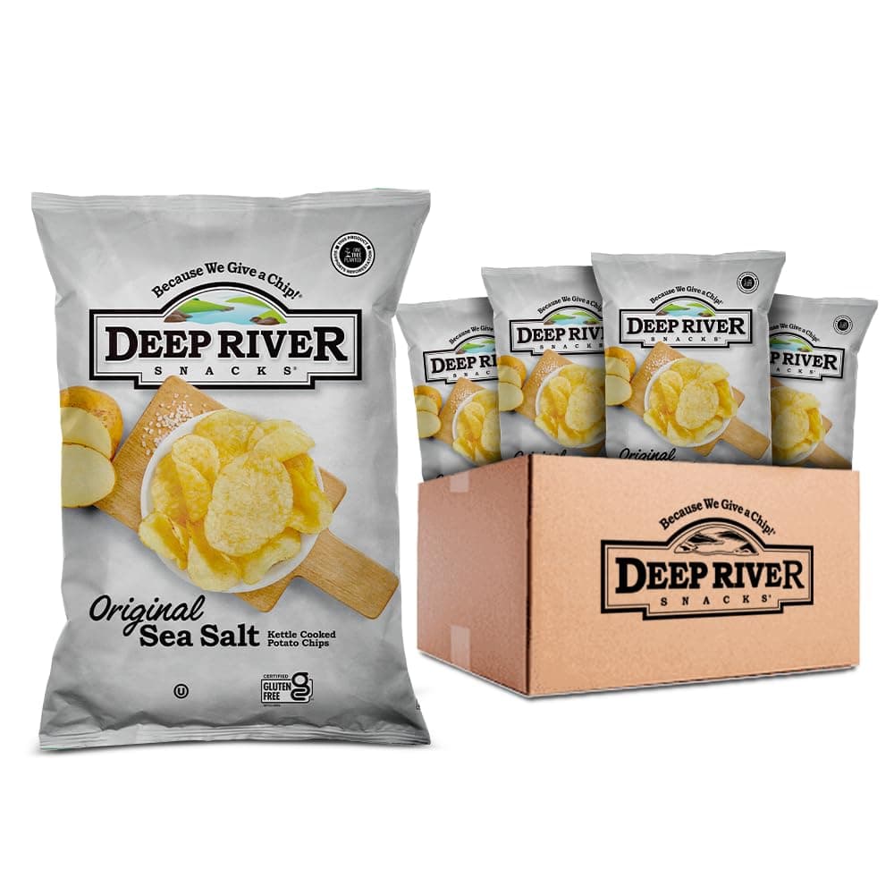 Deep River Snacks Original Sea Salt Kettle Cooked Potato Chips, Healthy Snacks Option for parties & Get together, Kettle Chips Variety Pack, 1-Ounce (Pack of 80)