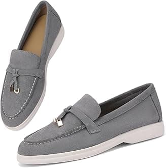 Flats Loafers Comfortable Loafers for Women Round Toe Suede Lightweight Slip-on Moccasins Shoes Classic Casual Driving Penny Loafers, Apricot, 9, 40 EU