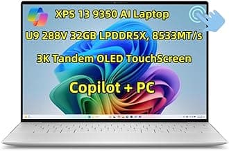 2025 NewestDell XPS 13 9350 Thin & Lightweight AI Laptop 13.4 inch 3K Tandem OLED Touch Intel.Core Ultra 9 288V 32GB RAM 2TB SSD Webcam Backlit KYB Fingerprint WiFi 7 Copilot+ Thunderbolt 4 Win 11 Pro