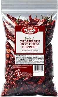 Whole Dried Calabrian Red Hot Chili Peppers – Peperoncino Secco Calabrese, Authentic Italian Spicy Peppers, Imported from Italy – 100 Gram | 3.5 Ounce