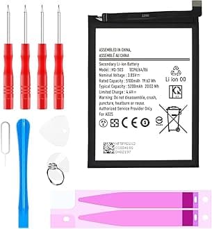Galaxy A02S Battery,New Upgraded Replacement Battery HQ-50s for Samsung Galaxy A02S SM-A025U SM-A025U1 SM-A025G SM-A025F SM-A025M/DS SM-A025F/DS/V SM-S124DL with Adhesive&Tool Repair Kit
