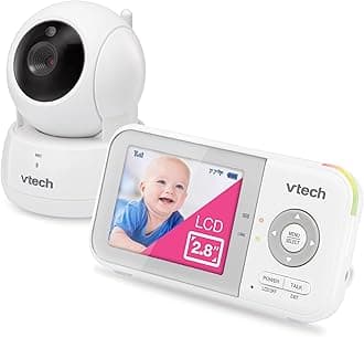 VTech VM923 Baby Monitor, 2.8” Screen, Pan-Tilt-Zoom, 1000ft Long Range, Night Vision, 2-Way Audio, Temperature Sensor, Lullabies, Secure Transmission No WiFi