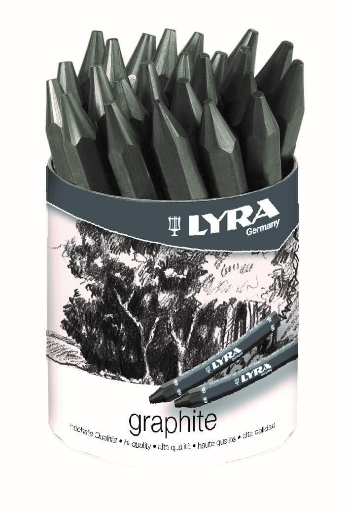 Graphite Crayons, Assorted Degrees, Non Water-Soluble, Set of 24 Crayons, Black (5623240)