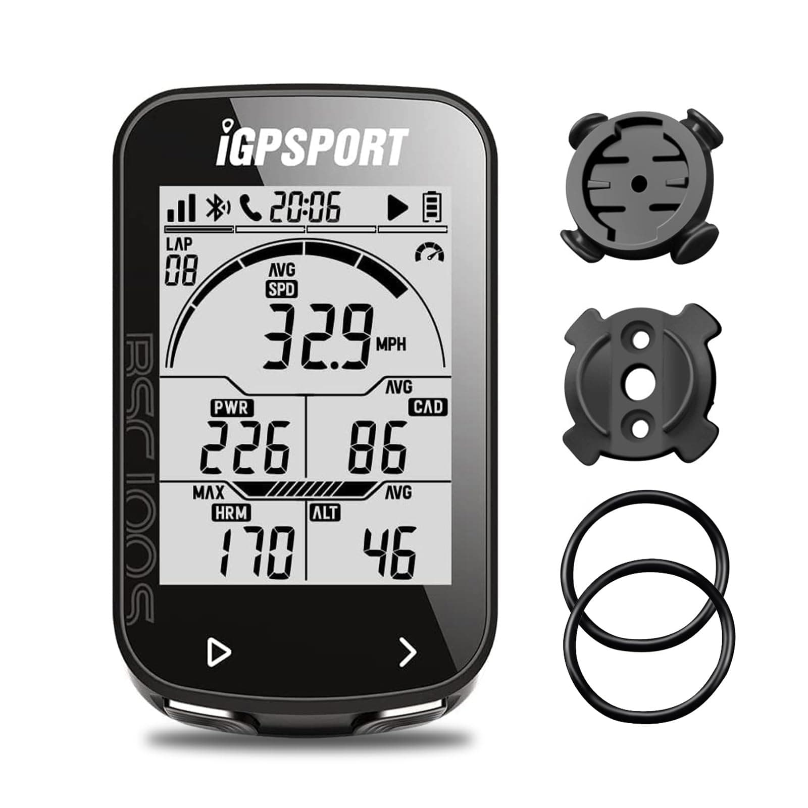 iGPSPORT BSC100S Wireless Cycle Computer, Waterproof Bike Computer Cycling Speedometer IPX7 with 2.6 inch Auto Backlight Screen, ANT+/BLE5.0 Sensors and 40 Hours Battery Life