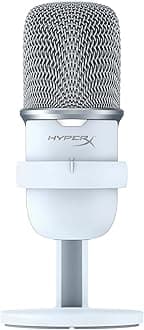 Hyper X SoloCast 519T2AA USB Stand-Alone Microphone, White, For Telework/Streamer/Content Creator/Gamers Compatible with PC, PS4, PS5
