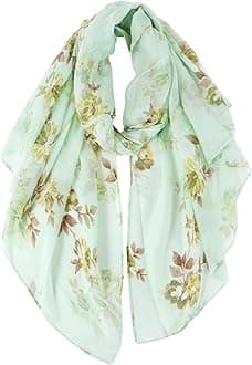 Lightweight Scarves Fashion Flowers Print Women Cotton Wrap Scarf Head Shawl Winter Gift