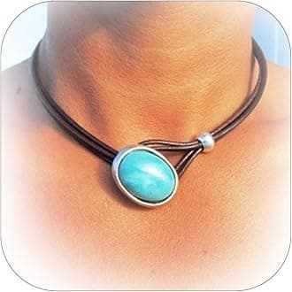 Boho Necklaces for Women Country Concert Outfits Black Choker Necklaces Trendy Long Y Shape Necklaces Western Bohemian Jewelry Brown Suede Wrap Leather Necklaces Country Cow Rodeo Outfits Jewelry