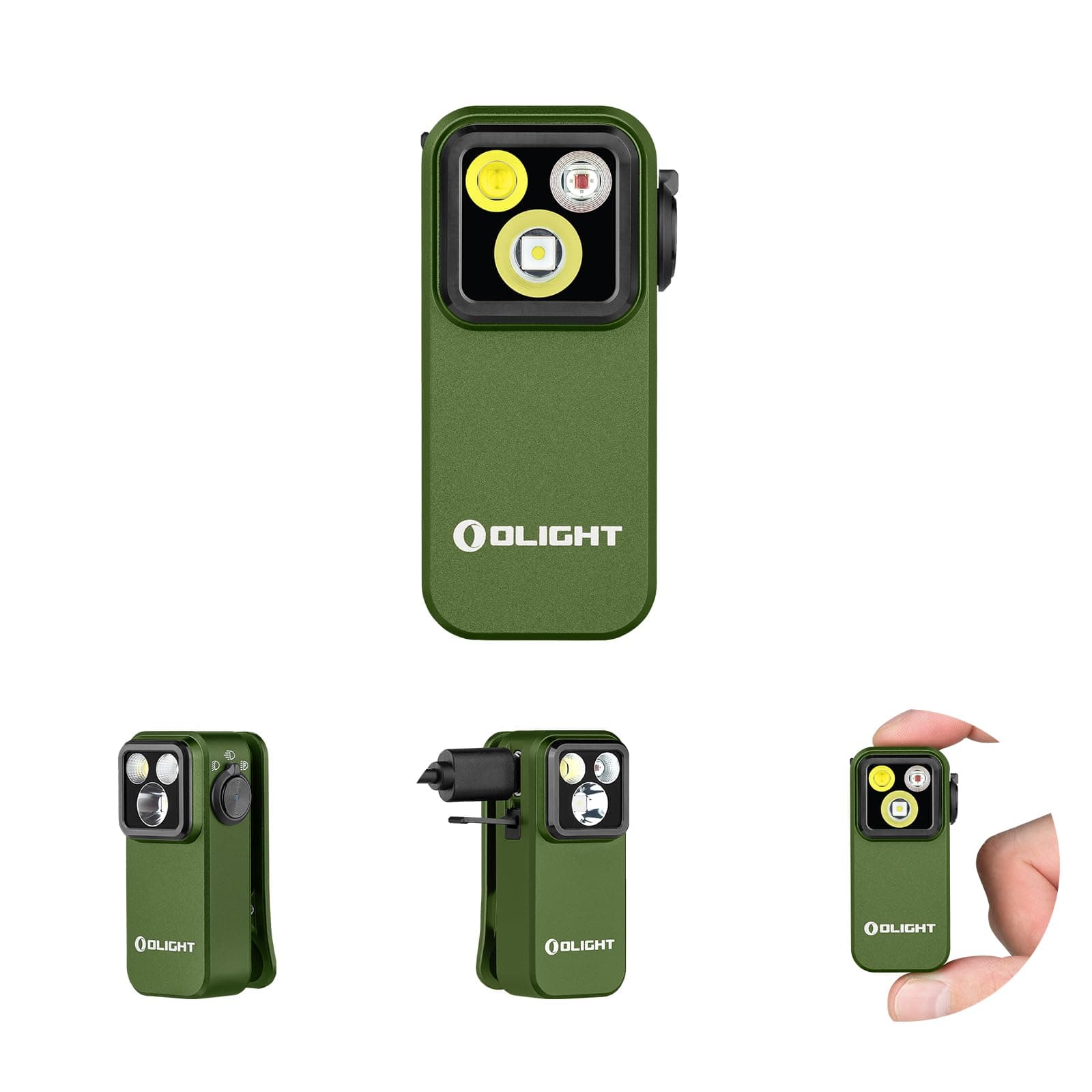 OLIGHT Oclip Pro EDC Flashlight Clip-on Light, Rechargeable 500 Lumens with Three Lighting Solutions Type-C Charging, Magnetic Flash Lights for Signaling, Cycling, Outdoor or Indoor Use(OD Green)