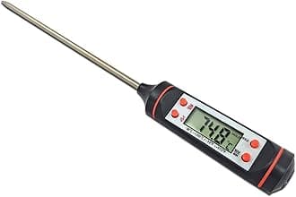 (DEVICE) ® Digital LCD Cooking Food Meat Probe Kitchen Bbq Thermometer Temperature Test Pen, Black/White