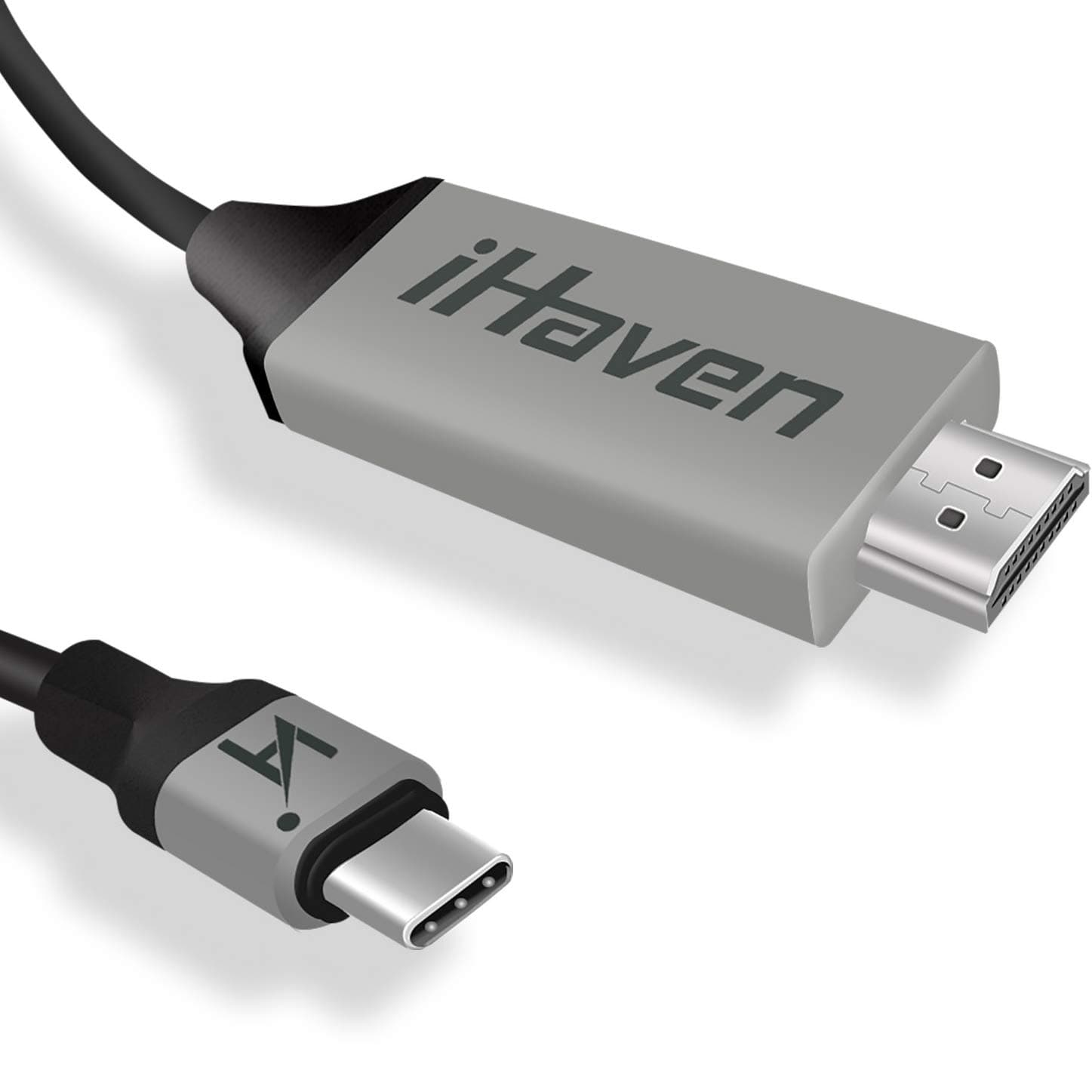 iHaven USB Type C to HDMI Cable Connect USBC Laptop/Phone to TV [4K@60Hz] Dex for Samsung Galaxy S8/S9/S10 Note 9/8/10 Tab S4/S5e/S6/S7 Huawei P20/P30/P40 Mate 10/20 HTC LG Asus Macbook iPad 3/4th Gen
