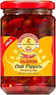 TUTTOCALABRIA TuttoCalabria, Whole Calabrian Chilli Pepper, 10.2oz (285g), Intense and Balanced Hot, Packed in Extra Virgin Olive Oil, Ideal for Sauces, Salads, Pizza and Creative Dishes, Made in Italy