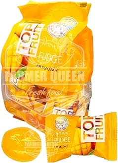 Top Fruit Mango Jelly 320g / 11.3 oz. Snack, Soft Chewy Bites, Intense Mango Aroma & Real Fruit Taste, Individually Wrapped Candy