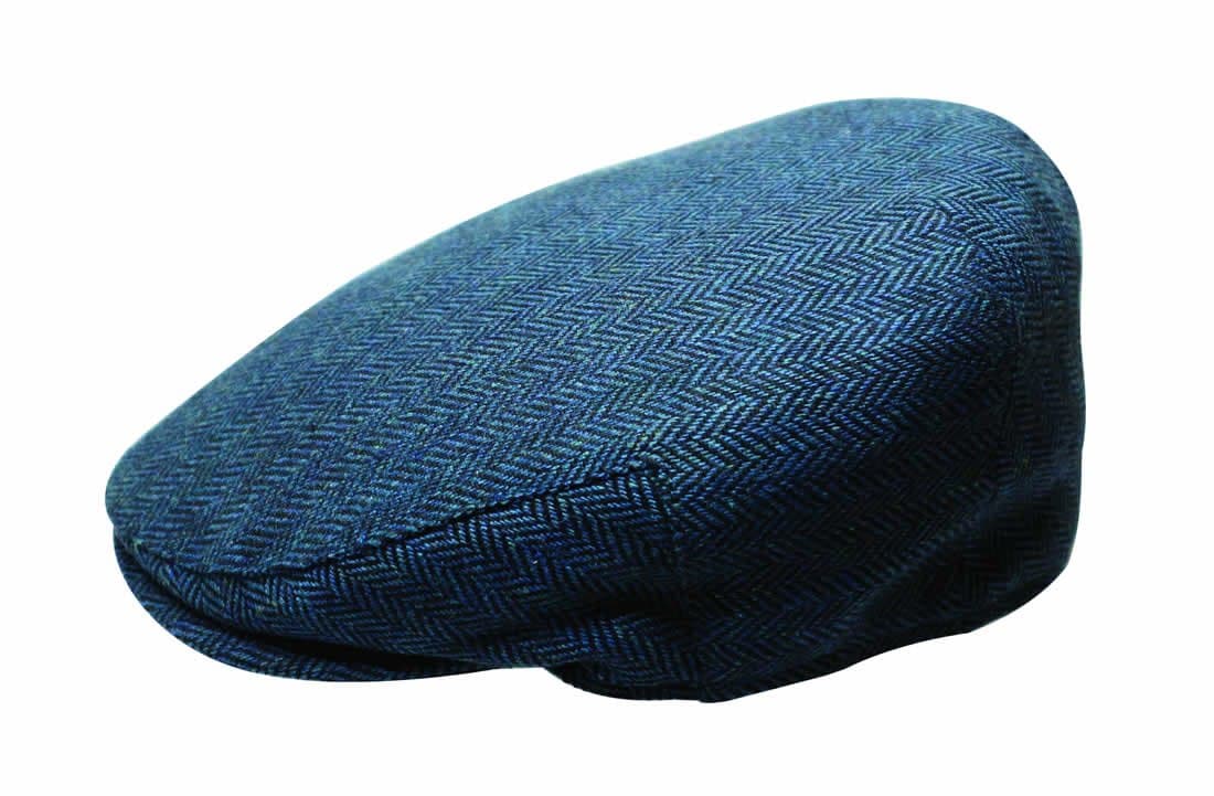 The Irish Designed Blue Herringbone Designed Flat Cap